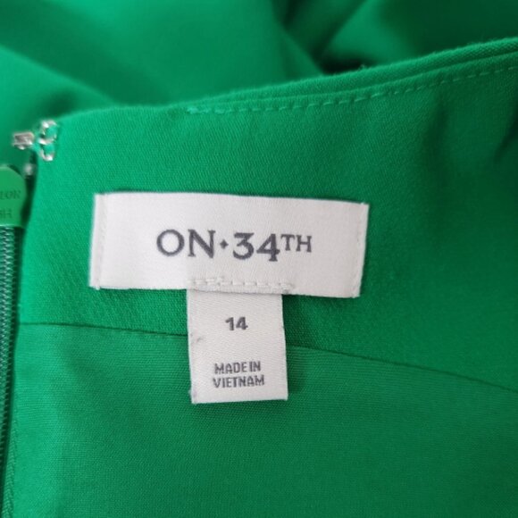 ON 34TH Green Sleeveless Sheath Dress Size 14 - Picture 5 of 7